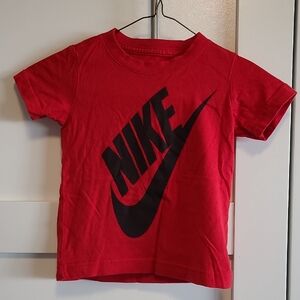 Nike Kids Red Tee with Black Logo